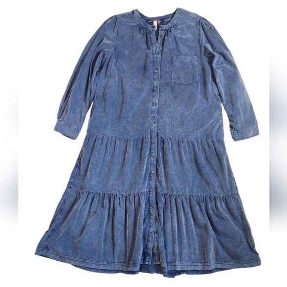 Anthropologie Blue Midi Dress - Picture 2 of 11